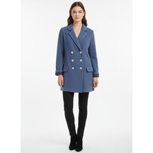 Express Womens‎ XL Blue Double Breasted Sweater Rhinestone Buttons Cozy Chic